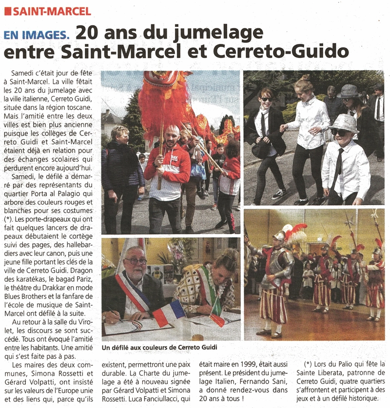 20 ans de jumelage entre Saint-Marcel et Cerreto Guidi
