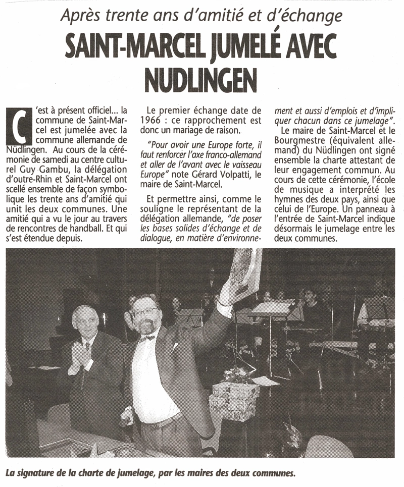 Saint-Marcel jumelé avec Nüdlingen