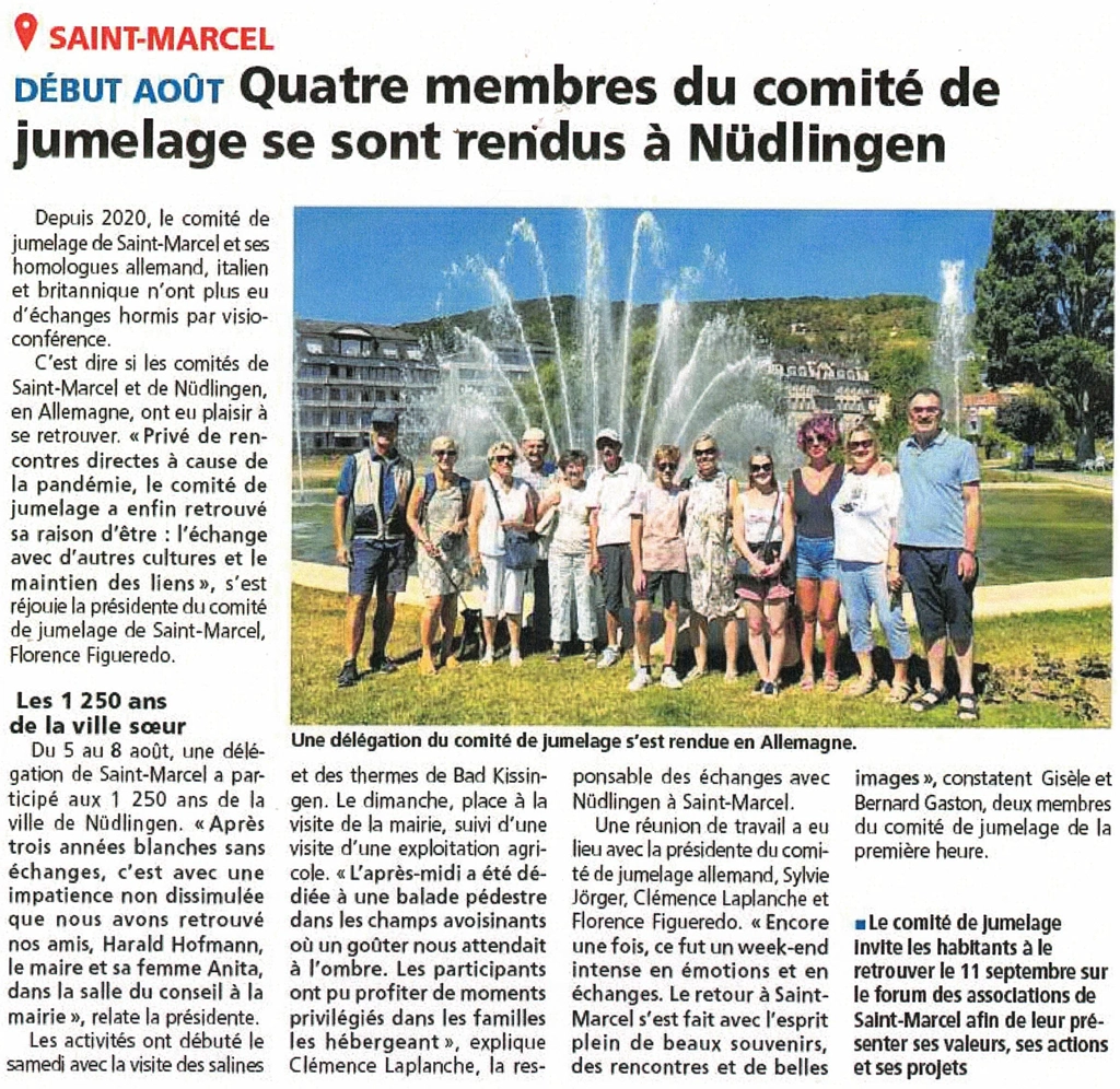 Quatre membres du comité de jumelage se sont rendu à Nüdlingen