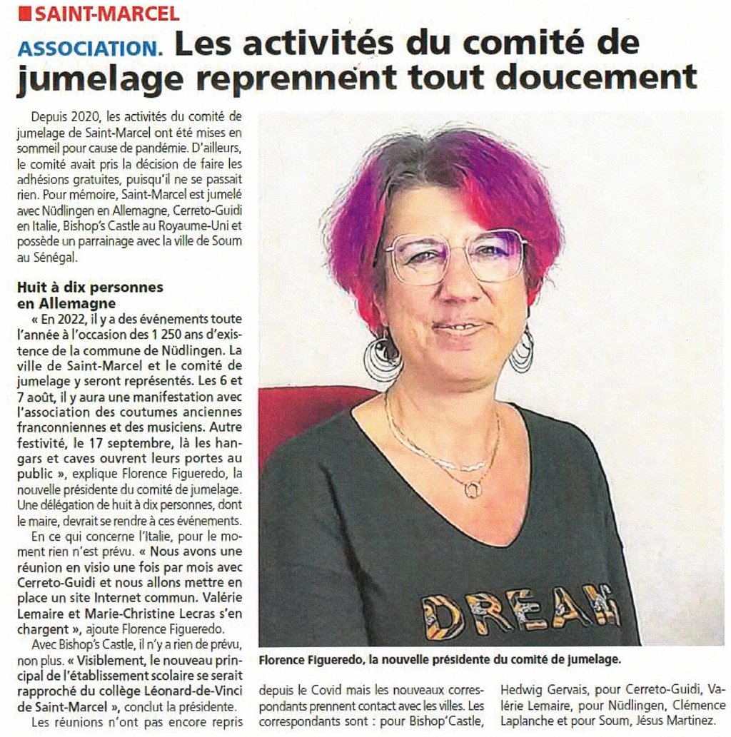 Les activités du comité de jumelage reprennent tout doucement
